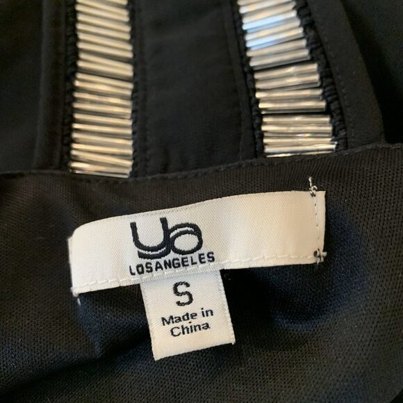 Little Black Dress, w/silver beading, adjustable straps, Midi length, size S - Picture 6 of 6